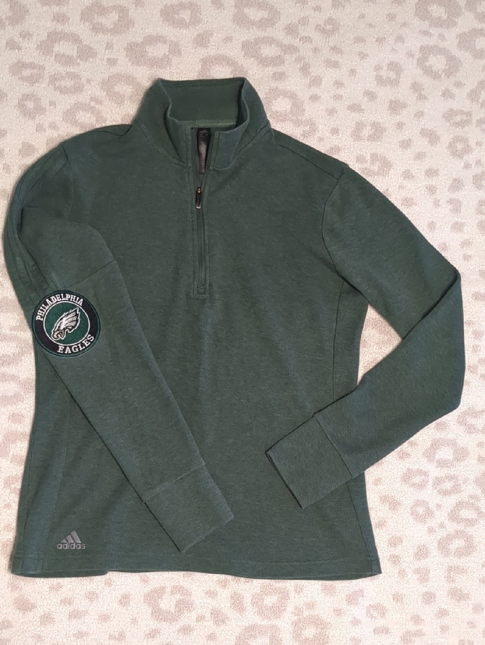 Adidas Philadelphia Eagles Patch Athletic Quarter Zip Lightweight Small